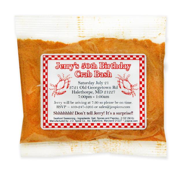 Birthday Invitation Crab Bash Spice Packet
