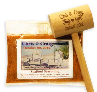 Chris & Craig Wedding Crab Mallet and Personalized Spice