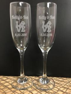 Kelly & Rob Champagne Flutes