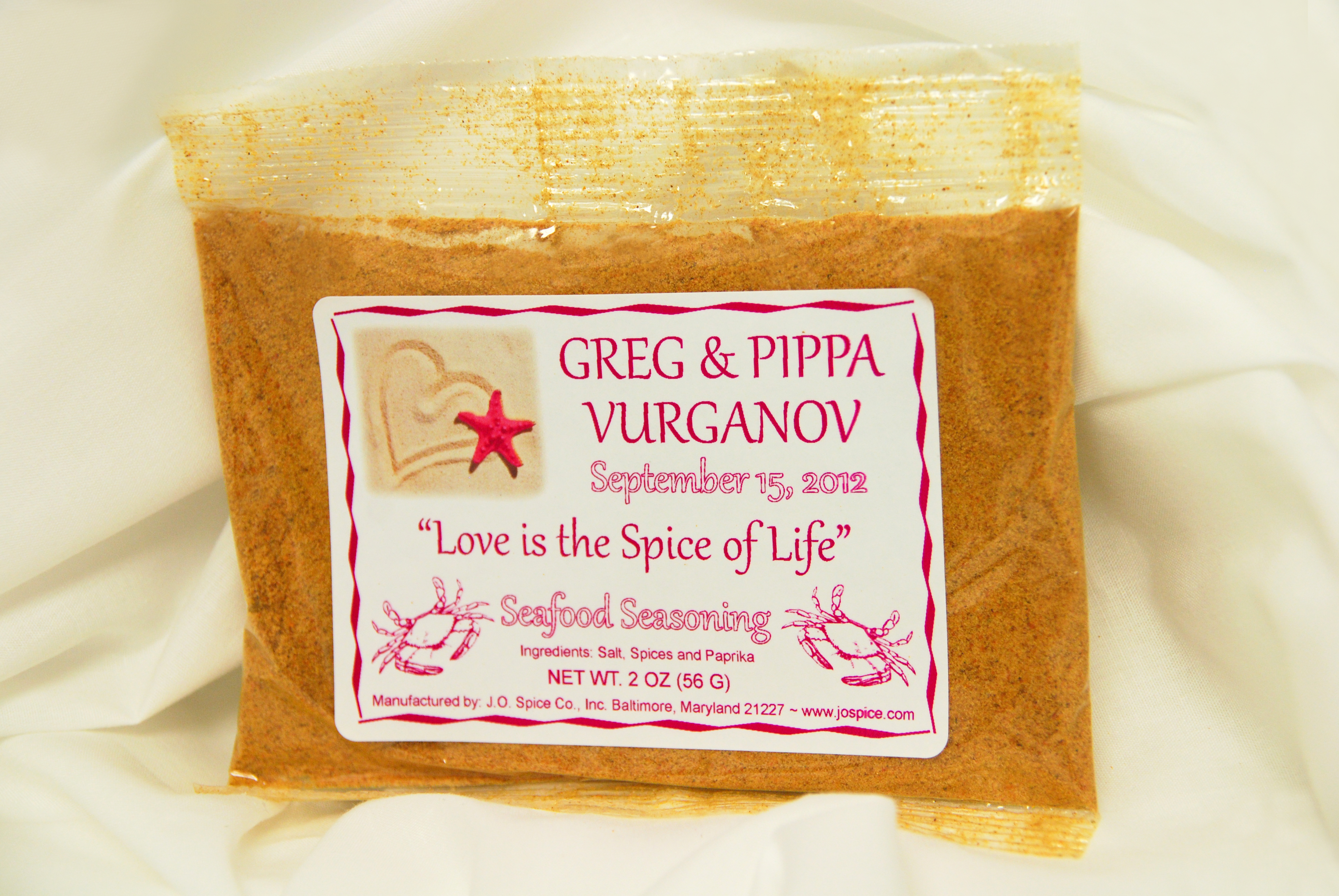 Love Is The Spice of Life Wedding Spice Packet